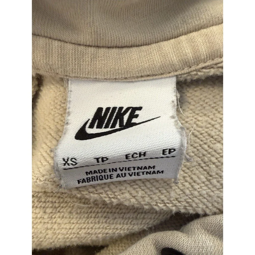 Nike Club Fleece Hoodie Men Sz XS Tan Pullover DR6173-206 Logo Minimalist Swoosh